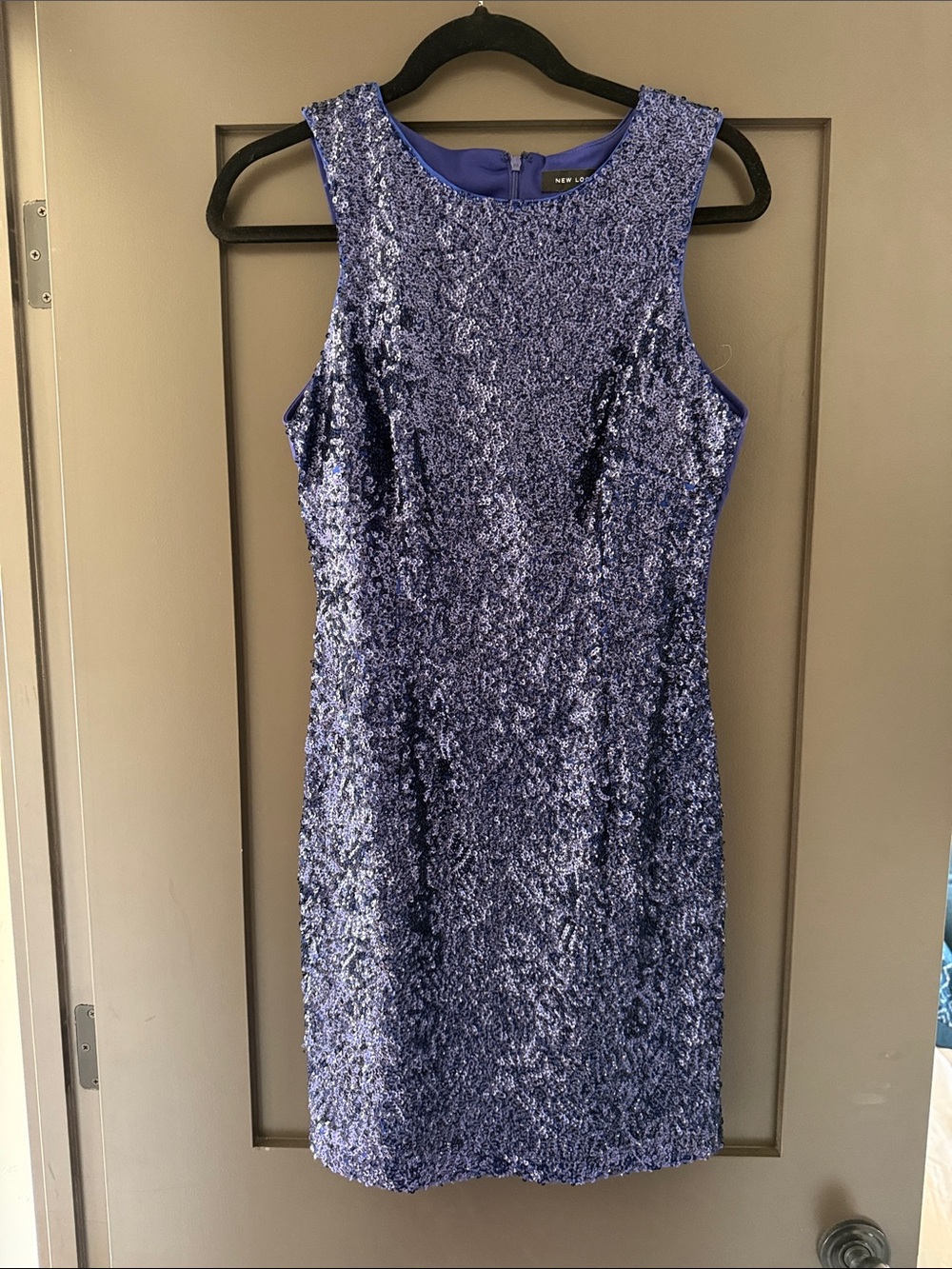 New Look Sleeveless Sequin Mini Dress in Cobalt Blue